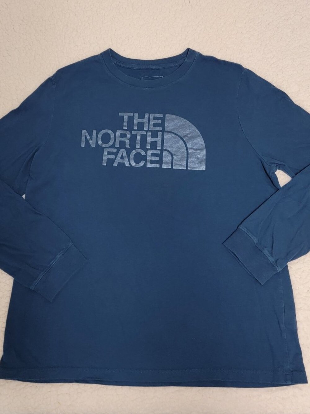 The North Face Shirt Womens Large Blue Long Sleeve T-Shirt Graphic Tee Cotton L